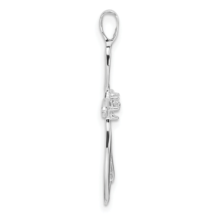 14k White Gold Cross Pendant Mounting