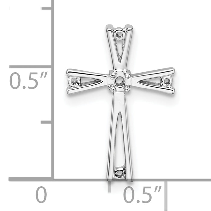 14k White Gold Cross Pendant Mounting