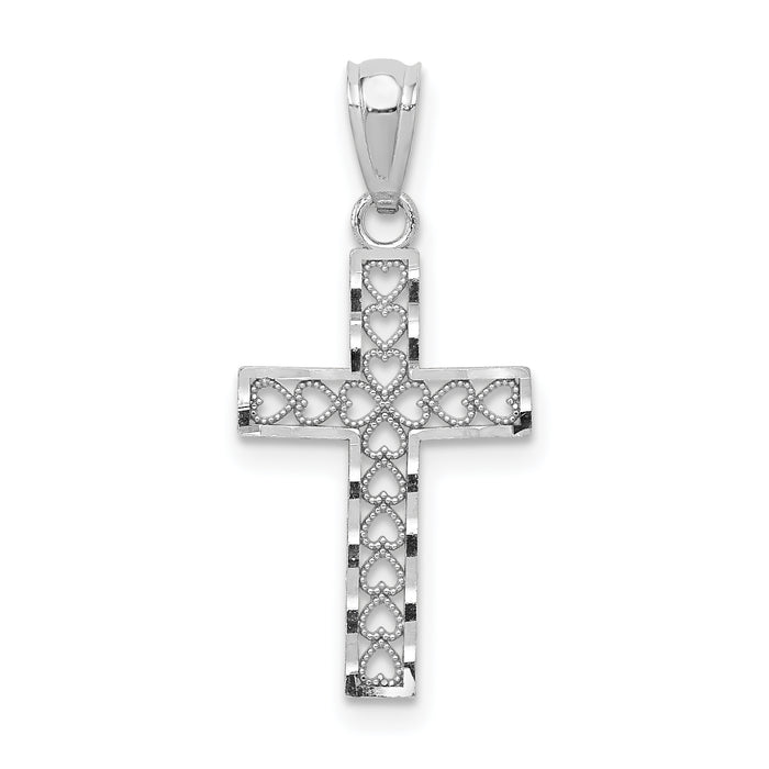 14k White Gold Cross Pendant