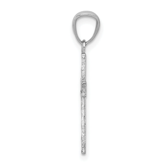 14k White Gold Cross Pendant
