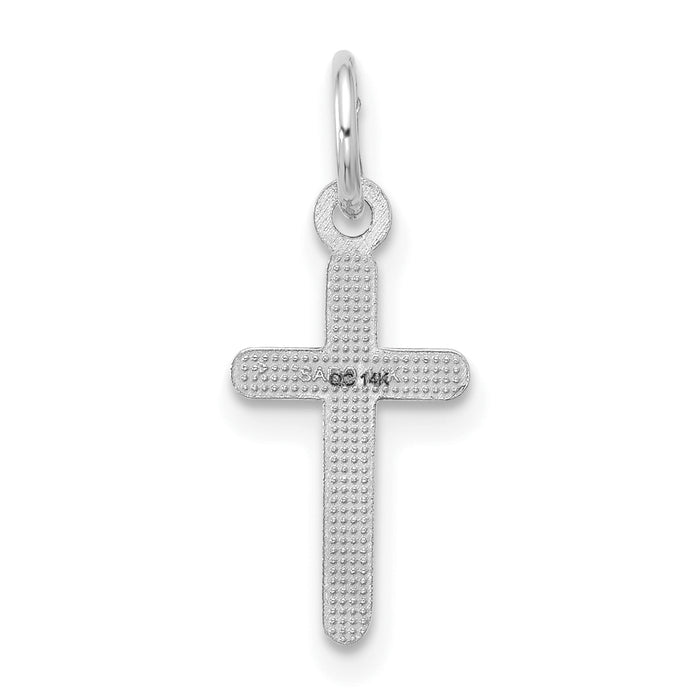 14k White Gold Cross Pendant