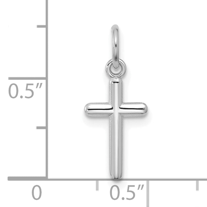 14k White Gold Cross Pendant