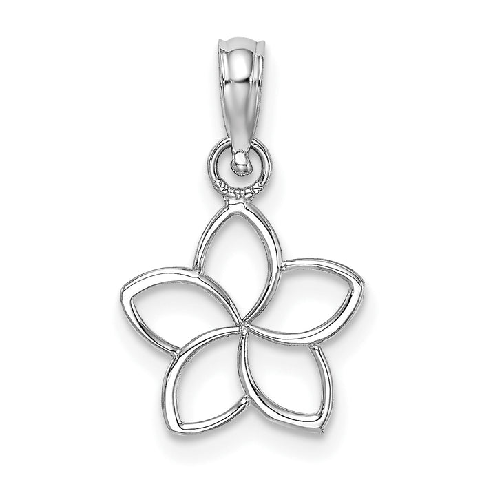 14K White Gold Cut Out Flower Charm