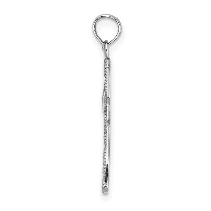 14k White Gold Fancy Cross Pendant