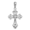 14k White Gold Filigree Cross Charm