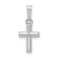 14k White Gold Polished Cross Pendant