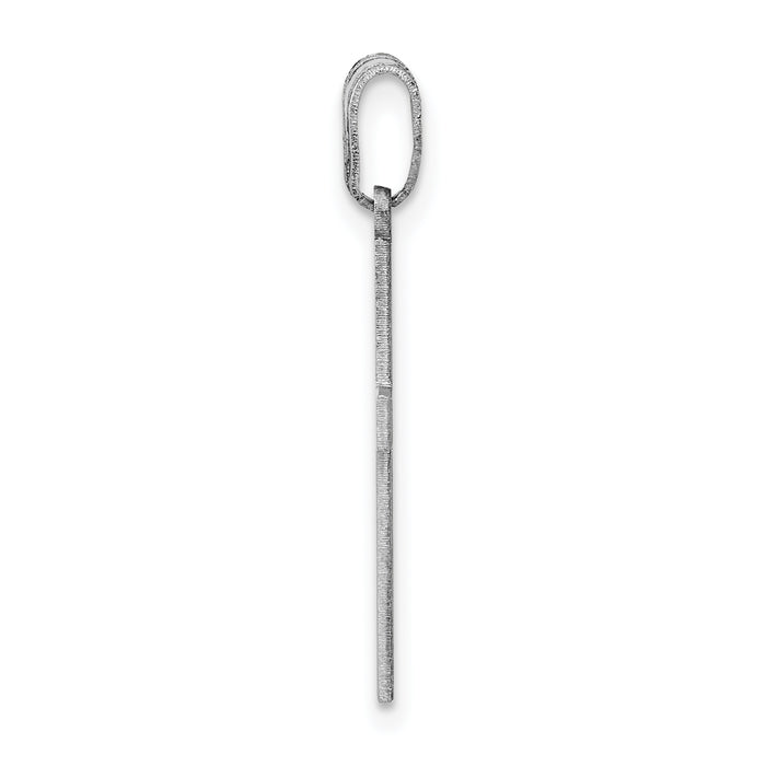 14k White Gold Polished Cross Pendant