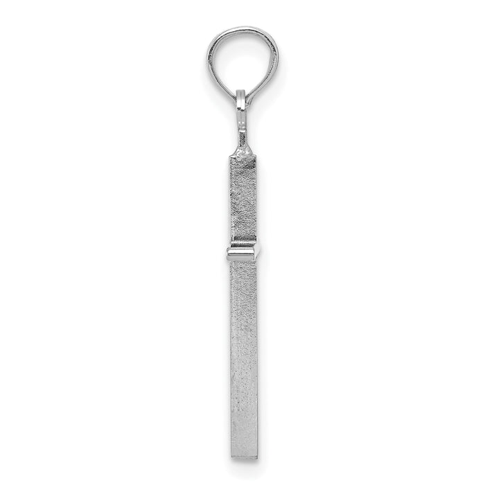 14K White Gold Polished Cross Pendant