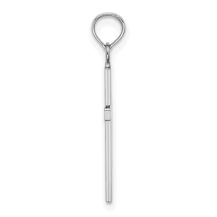 14k White Gold Polished Cross Pendant