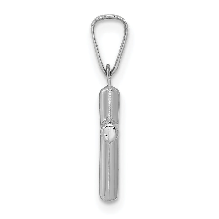 14k White Gold Polished Cross Pendant