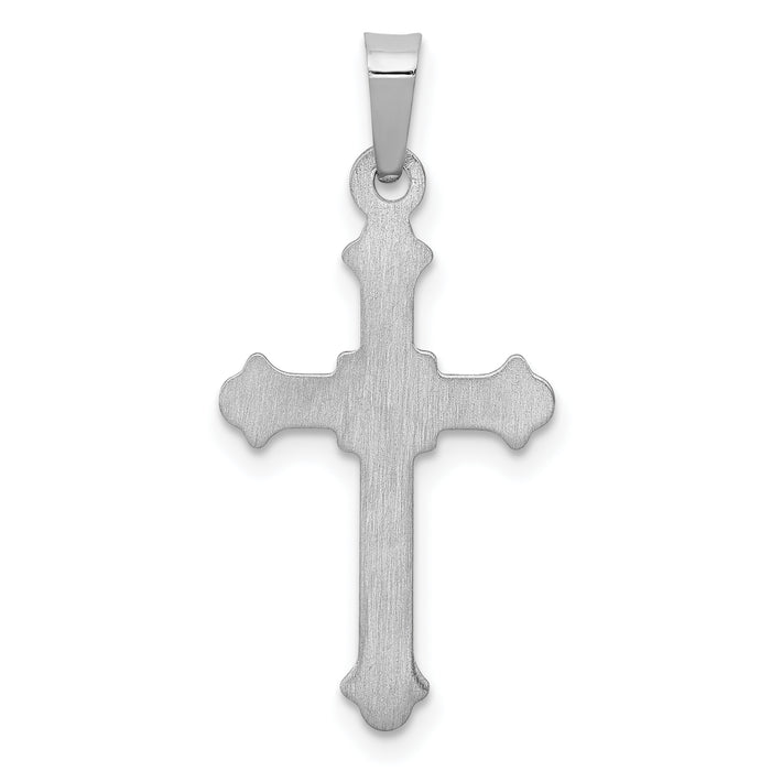 14k White Gold Polished Cross Pendant