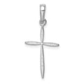 14K White Gold Polished Cross With Tapered Ends Pendant