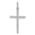 14k White Gold Polished CZ Cross Pendant