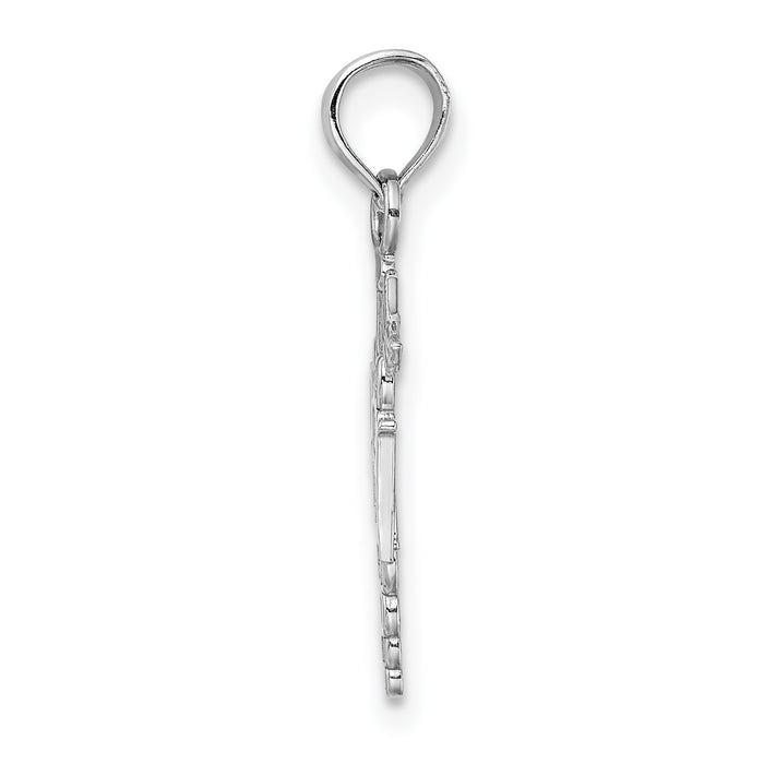 14k White Gold Polished R.N. Pendant