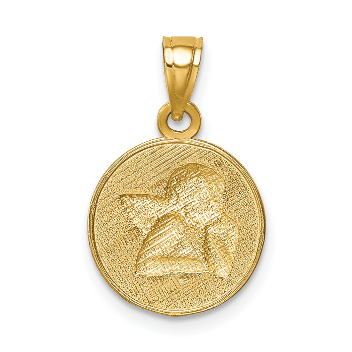 14K w/Rhodium Angel Pendant