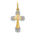 14K w/Rhodium Cross Charm