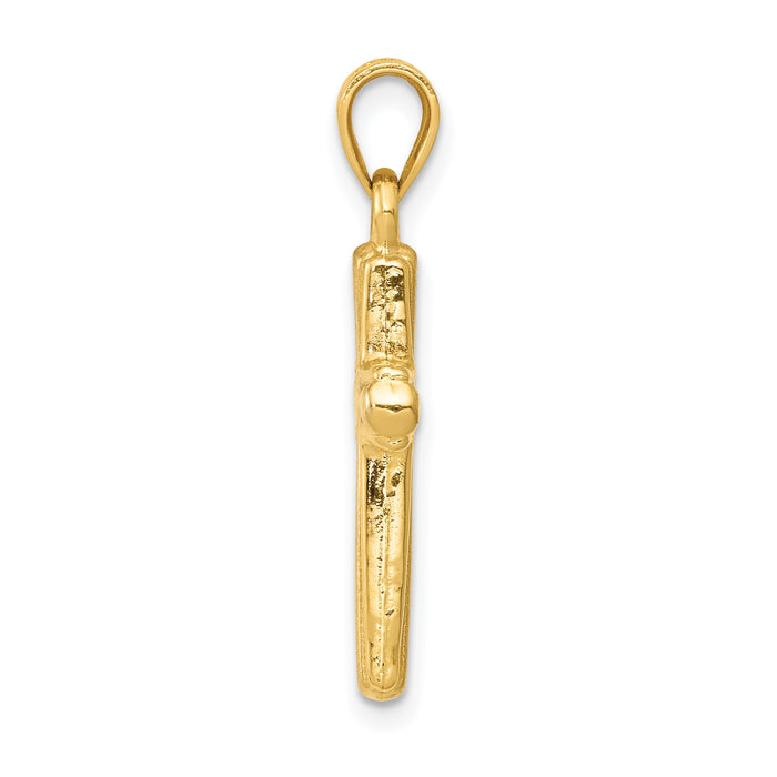 14k w/Rhodium Cross Pendant