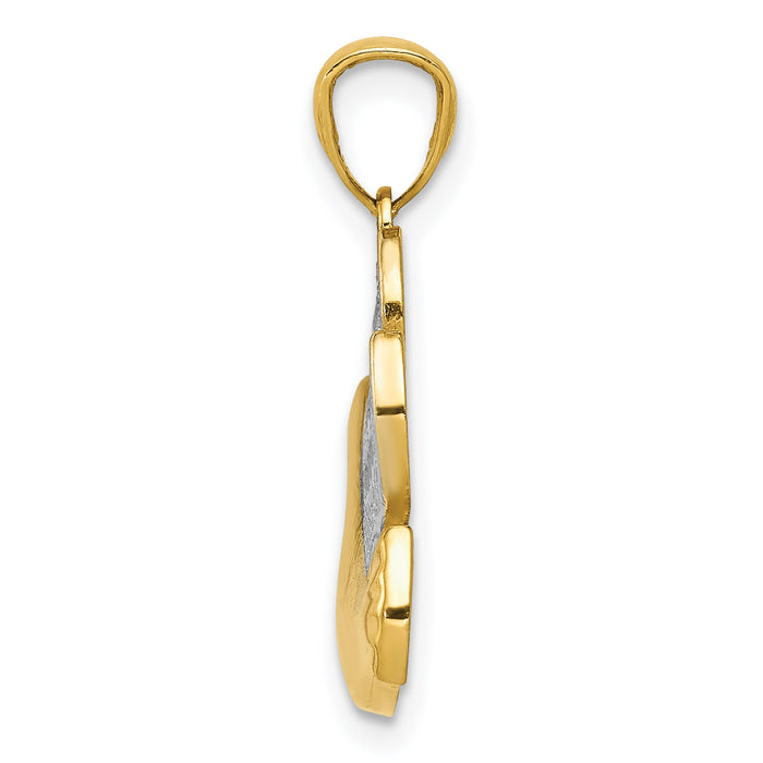 14k w/Rhodium Peace Dove Pendant