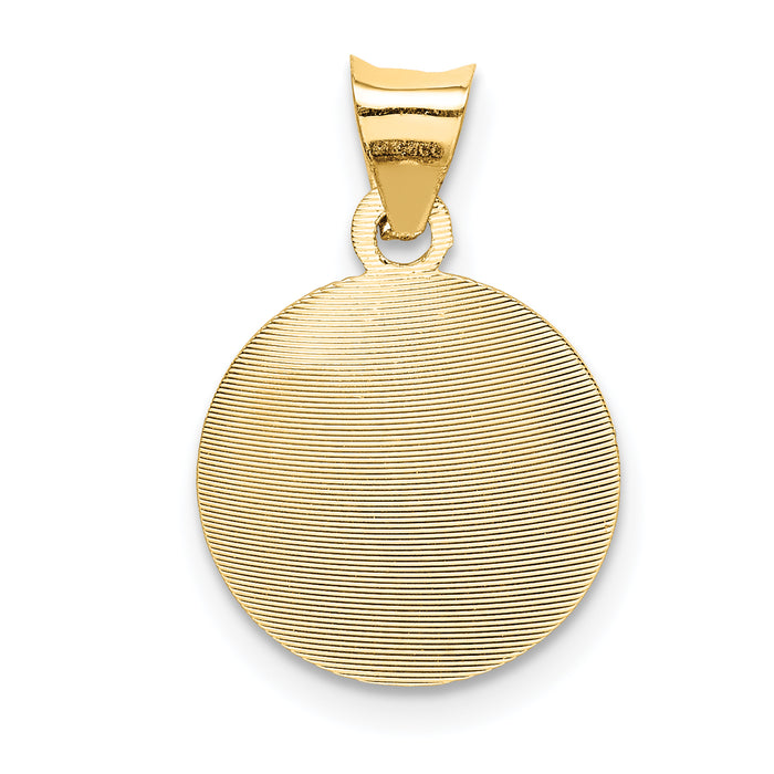 14K w/Rose and White Rhodium D/C  Baptism Pendant