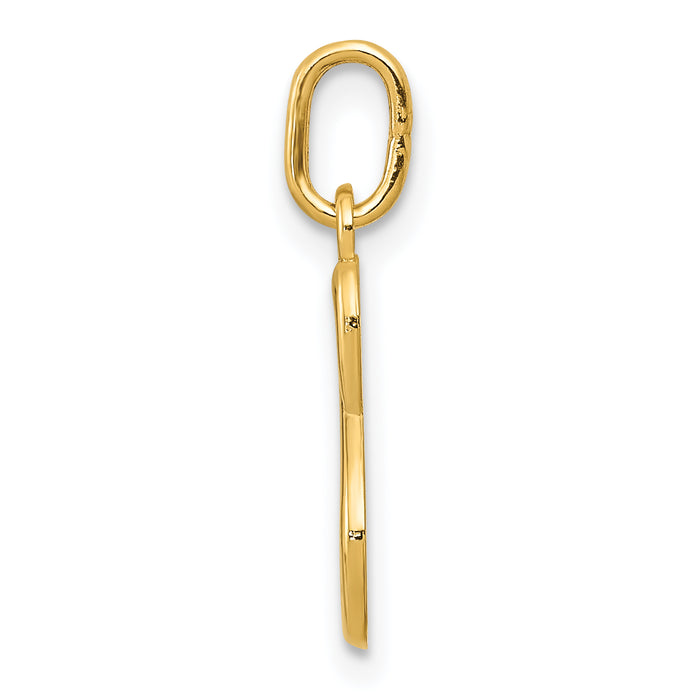 14k Yellow Gold Letter S Initial Charm