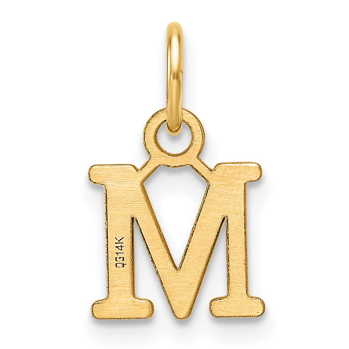 14ky Cutout Letter M Initial Pendant