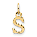 14ky Cutout Letter S Initial Pendant