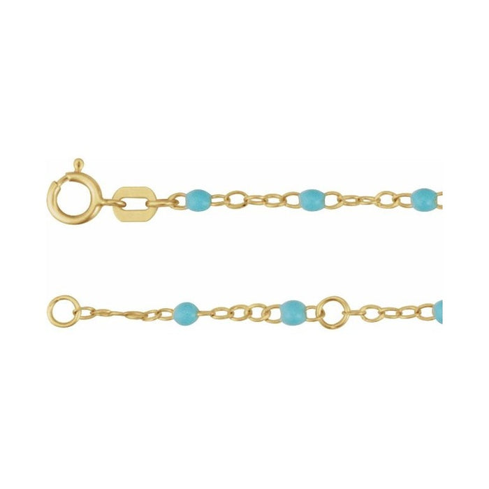 2 mm Enamel Bead Adjustable Chain