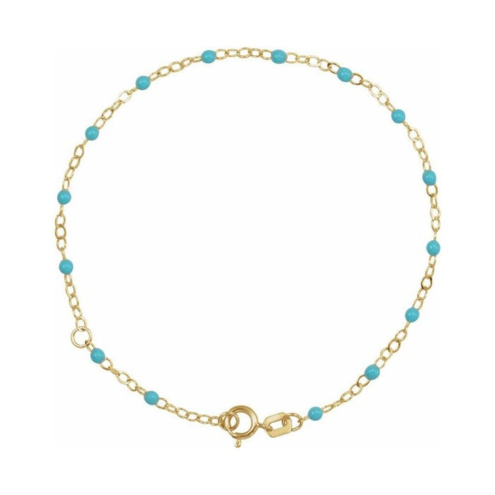 2 mm Enamel Bead Adjustable Chain