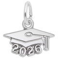 2026 Graduation Cap Charm in Sterling Silver