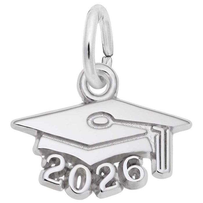 2026 Graduation Cap Charm in Sterling Silver