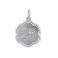 "25" Disc Charm in Sterling Silver