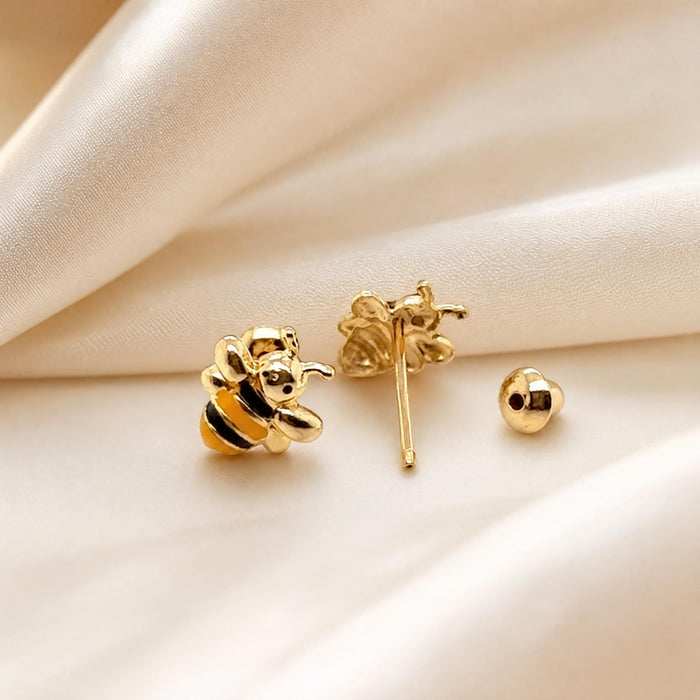 Abelhinha Resinada Earrings in 18K Gold