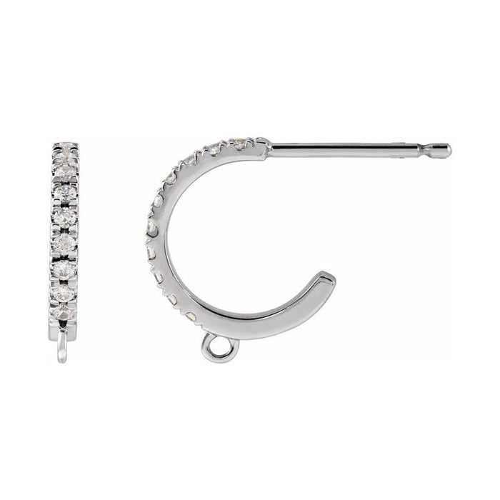 Accented French-Set Hoop Earring Top