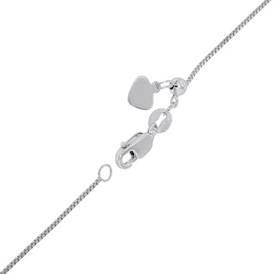 Adjustable Box Chain in Sterling Silver (22 inches and .7mm)