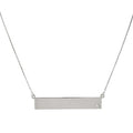 Adjustable Name Bar Necklace in Sterling Silver with Cubic Zirconia
