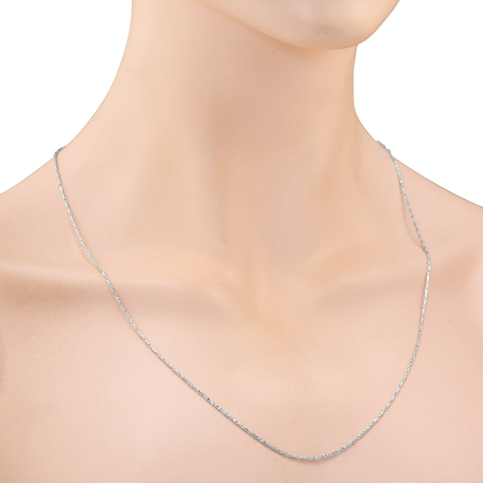 Adjustable Raso Chain in Sterling Silver (24 inches and 1.2mm wide)