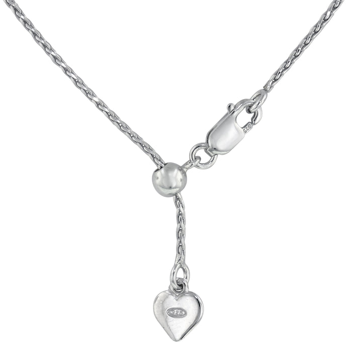 Adjustable Wheat Chain in Sterling Silver (22 inches and 1mm)