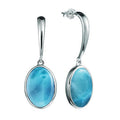 Alamea Larimar Oval Earrings in Sterling Silver
