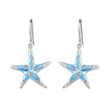 Alamea Larimar Starfish Earrings in Sterling Silver with Cubic Zirconia