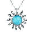 Alamea Larimar Sunflower Necklace in Sterling Silver