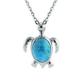 Alamea Larimar Turtle Necklace in Sterling Silver
