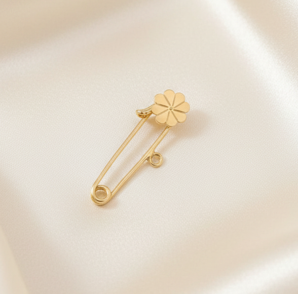Alfinete Broche Flower in 18K Gold
