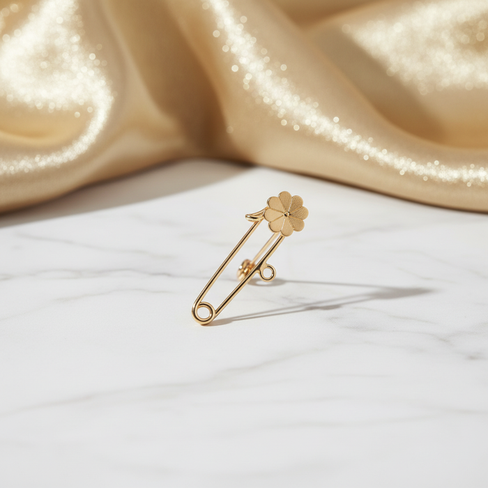 Alfinete Broche Flower in 18K Gold