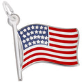 American Flag Charm in Sterling Silver