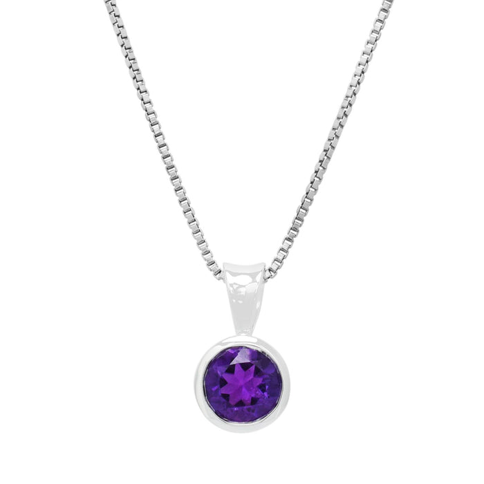 Amethyst Necklace in Sterling Silver