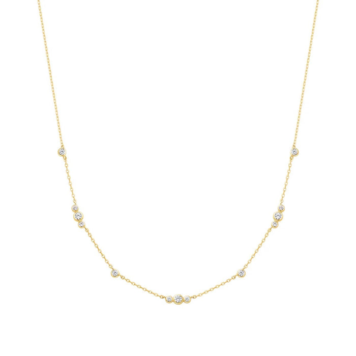 Ania Haie Cubic Zirconia Bezel Necklace in Sterling Silver with 14kt Gold Plate