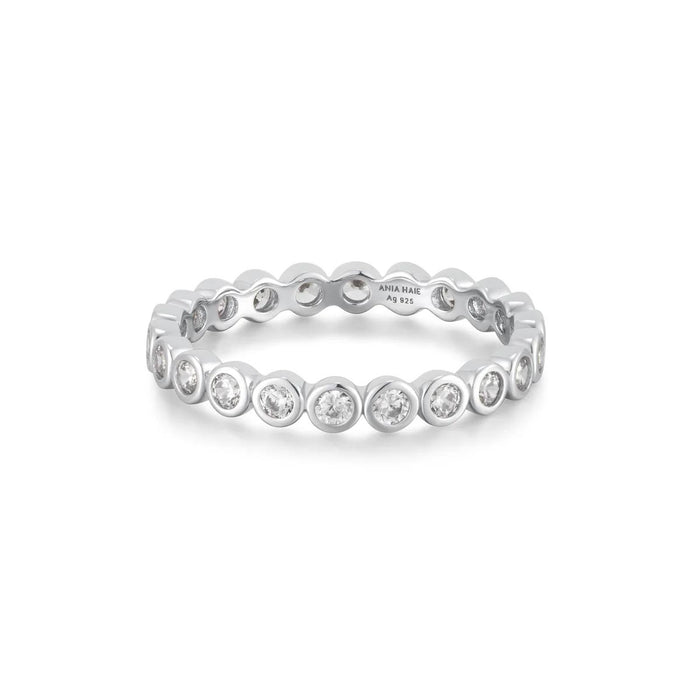 Ania Haie Cubic Zirconia Bezel Ring in Sterling Silver (size 7.5)
