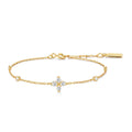 Ania Haie Cubic Zirconia Clover Bracelet in Sterling Silver with 14kt Yellow Gold Plate