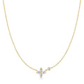 Ania Haie Cubic Zirconia Clover Necklace in Sterling Silver with 14kt Yellow Gold Plate
