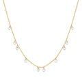 Ania Haie Cubic Zirconia Drop Station Necklace in Sterling Silver with 14kt Yellow Gold Plate